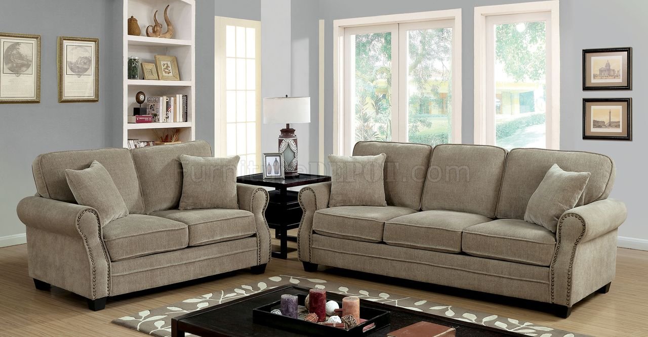 Lynne Sofa CM6818 in Brown Chenille Fabric w/Options - Click Image to Close
