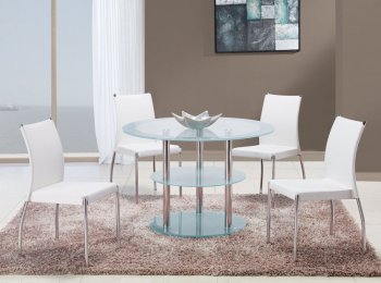D79DT Dining Set 5Pc w/841DC White Chairs by Global Furniture [GFDS-D79DT-DB841DC-WH]