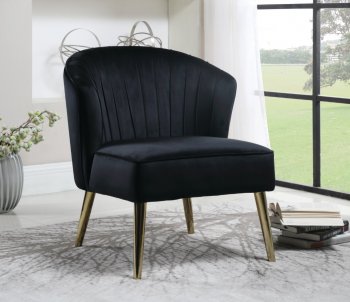 903030 Set of 2 Accent Chairs in Black Velvet by Coaster [CRAC-903030]