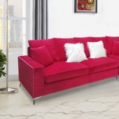 LCL-019 Sectional Sofa in Red Velvet