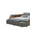 Tesla Bedroom Dark Gray Leather by ESF w/Massage Chaise Lounge