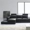 T35 Mini Sectional Sofa in Black Eco-Leather w/ Light