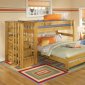 Solid Pine Contemporary Kids Bunk Bed w/Storage Stair Case