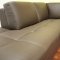 Dark Brown Leather Modern Sectional Sofa w/Mirror-sided feet