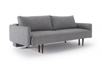 Frode Sofa Bed in Twist Granite Fabric w/Arms by Innovation [INSB-Frode-Arms-565 Granite]