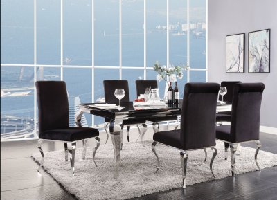 Fabiola 62070 Dining Table in Stainless Steel by Acme w/Options