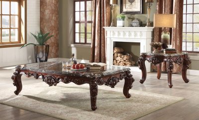 Forsythia Coffee Table 83070 in Walnut & Marble by Acme