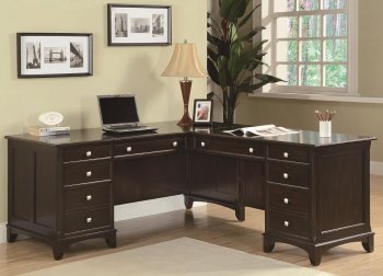 Garson 801011 Office Desk in Cappuccino w/Optional Items [CROD-801011 Garson]