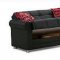 Corona Sofa Bed in PU Bonded Black Leather by Empire w/Options