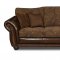 Vintage Chenille Sofa & Loveseat Set w/Brown Bonded Leather Base