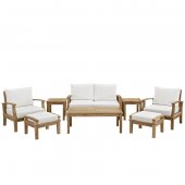 Marina Outdoor Patio Sofa 8Pc Set in Solid Wood by Modway
