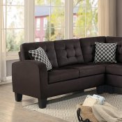 Sinclair Sectional Sofa 8202CH-SC in Chocolate by Homelegance