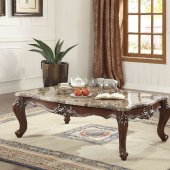 Shalisa Coffee Table 81050 in Walnut & Marble by Acme w/Options