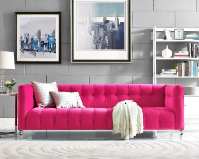 Bea Sofa TOV-S110 in Pink Velvet Fabric by TOV Furniture