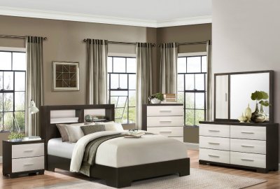 Pell Bedroom 1967 5Pc Set in Espresso & White by Homelegance