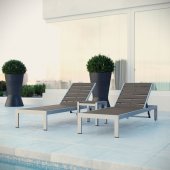 Shore Outdoor Patio 3Pc Set EEI-2466 in Silver & Gray by Modway