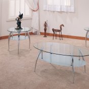 Occasional 3PC Set w/Glass Top and Chromed Legs Tables