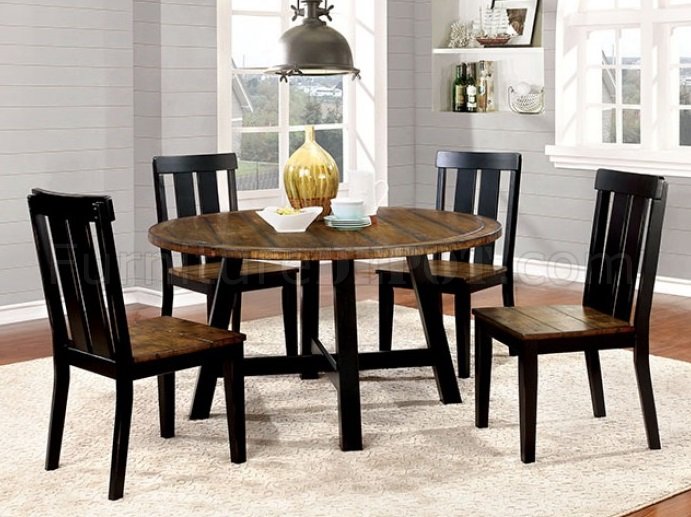 furniture of america alana oak black kitchen table