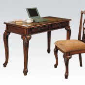 Dark Brown Cherry Finish Classic Aristocrat 2 Pc Desk & Chair