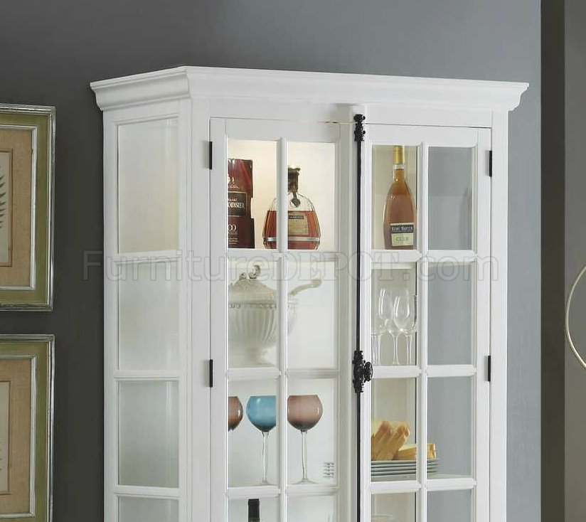 Iovius Locking Curio Cabinet 90300 In White By Acme