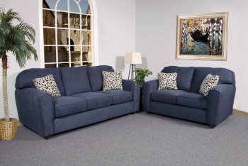 Blaze Navy Fabric Modern Sofa & Loveseat Set w/Options [CHFS-AC-8030-374-BlazeNavy]