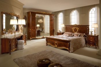 Donatello Night Bedroom in Walnut by ESF w/ Options [EFBS-Donatello Night]