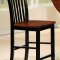 Two-Tone Black & Mahogany Dinette Table w/Hanging Glass Rack
