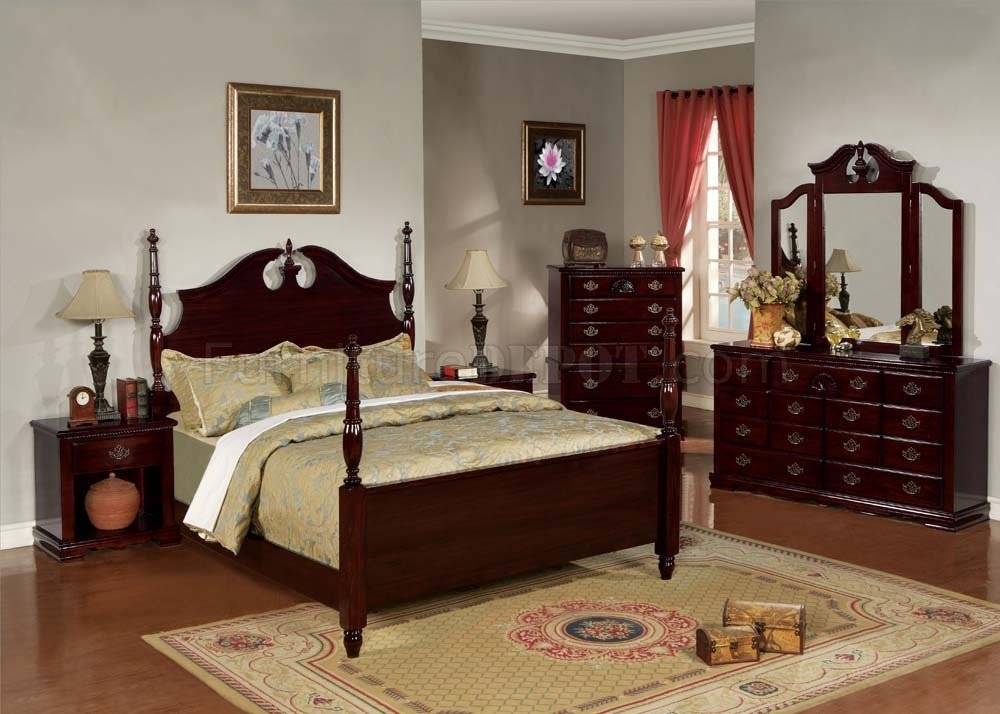12500 Savannah II Bedroom in Dark Cherry w/Options by Acme - Click Image to Close
