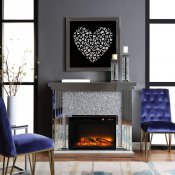 Noralie Mantel Electric Fireplace 90592 in Mirror by Acme