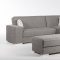 Cream Leatherette Modern Sectional Sofa w/Optional Ottoman