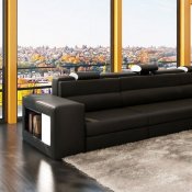 Polaris Mini Sectional Sofa in Black Bonded Leather by VIG