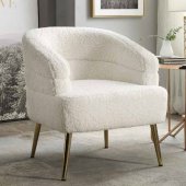 Trezona Accent Chair AC00125 in White Faux Sherpa by Acme