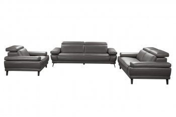 Mercer Sofa in Slate Gray Leather by Beverly Hills w/Options [BHS-Mercer Slate Gray]