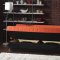 Rio Orange Fabric Convertible Sofa Bed w/Black Accents