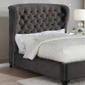 Graydon Upholstered Bed 306007 in Brown Fabric by Coaster