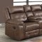 U7271 Motion Sectional Sofa in Brown Fabric by Global