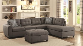 Stonenesse Sectional Sofa 500413 in Grey Fabric Coaster [CRSS-500413 Stonenesse]