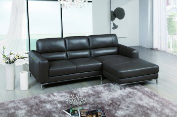 Crosby Sectional Sofa in Elephant Gray Leather by Beverly Hills [BHSS-Crosby Elephant Gray]
