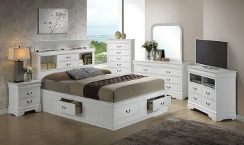 G3190B Bedroom in Pure White by Glory Furniture w/Storage Bed [GYBS-G3190B]