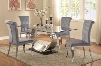 Manessier Dining Table 107051 by Coaster w/Glass Top & Options [CRDS-107051 Manessier]