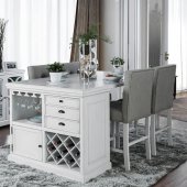 Sutton Counter Ht. Dining Table CM3390PT in Antique White w/Opt
