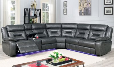 Omeet Power Motion Sectional Sofa CM6642GY-PM in Gray