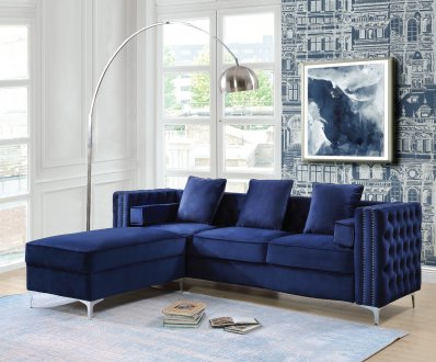 Bovasis Sofa LV00366 Blue Velvet by Acme w/Optional Ottoman