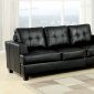 Black Bonded Leather Modern Sofa w/Queen Size Sleeper