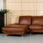Brown Leather Upholstery Modern Style Sectional Sofa