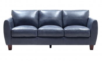 Traverse Sofa & Loveseat Set in Blue Leather by Leather Italia [LIS-Traverse-6529-Blue-177147]