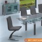 108DT&108CH Dining Table Grey w/Glass Top by American Eagle