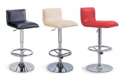 Black, Red or Beige Faux Leather Set of 2 Modern Bar Stools