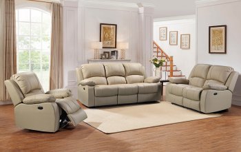 Winnfield Power Motion Sofa & Loveseat Set Taupe Leather Italia [LIS-E2115-Winnfield Pwr Taupe]