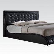 20660 Tirrell Upholstered Bed in Black Leatherette by Acme